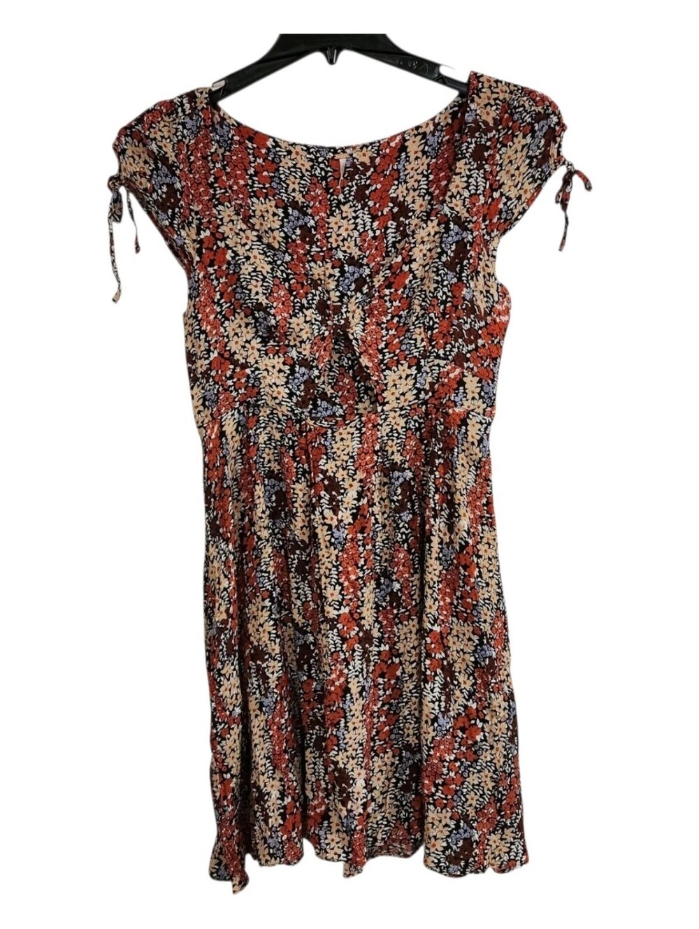 Free People Miss Right Floral Mini Skater Dress Size S Small Keyhole Cutout Boho